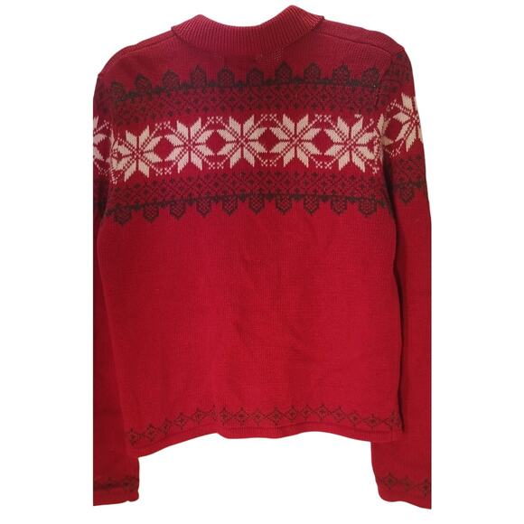 Designers Studio Originals Women's Small Red Christmas Cardigan Mitten Pockets - Picture 4 of 7